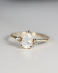 Pear Moonstone Ring with Diamond Accents - Melt'm Jewelry