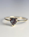 14K Gold Heart Cut Alexandrite Ring – June Birthstone Engagement Ring