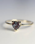 14K Gold Heart Cut Alexandrite Ring – June Birthstone Engagement Ring