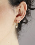 Pear Diamond Dangle Hoops Huggies - Melt'm Jewelry