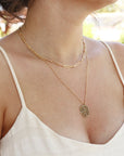 Heart Chakra Necklace – 14k Solid Gold Anahata Chakra Medallion Pendant, Spiritual Yoga Jewelry
