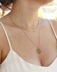 Heart Chakra Necklace – 14k Solid Gold Anahata Chakra Medallion Pendant, Spiritual Yoga Jewelry