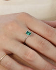 Emerald Engagement Ring 14k Gold - Melt'm Jewelry