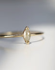 Marquise Diamond Ring 14k Gold, Champagne Diamond East West Ring
