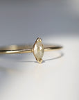 Marquise Diamond Ring 14k Gold, Champagne Diamond East West Ring