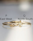 East West Marquise Diamond Ring 14k Gold