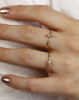 Marquise Diamond Ring 14k Gold, Champagne Diamond East West Ring