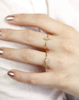 Marquise Diamond Ring 14k Gold, Champagne Diamond East West Ring