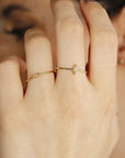 Marquise Diamond Ring 14k Gold, Champagne Diamond East West Ring