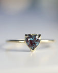 14K Gold Heart Cut Alexandrite Ring – June Birthstone Engagement Ring - Melt'm Jewelry