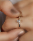0.25ct Diamond Solitaire Ring 14K Solid White Gold