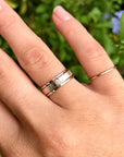 Silver, Gold and Rose Gold Set of 3 Ring with Diamond