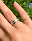 Silver, Gold and Rose Gold Set of 3 Ring with Diamond