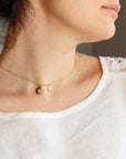 Moon and Star Necklace 14k Solid Gold