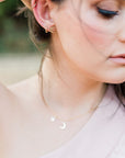 Moon and Star Necklace 14k Solid Gold