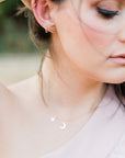 Moon and Star Necklace 14k Solid Gold - Melt'm Jewelry