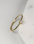 Dainty Princess Cut Diamond Stacking Ring