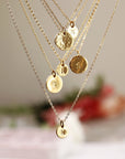 Dainty Initial Necklace Gold Filled, Hand Stamped Initial Necklace - Melt'm Jewelry