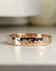 14k Rose Gold Hammered Wedding Band 3mm - Melt'm Jewelry