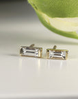 Baguette Diamond Stud Earrings 14k Gold