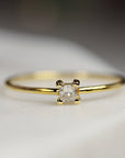Dainty Princess Cut Diamond Stacking Ring
