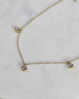 Diamond Station Necklace in 14k Solid Gold