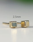 Cube Stud Earrings 14k Solid Gold Stud Earrings, Tiny Stud Earrings, Cube Earrings