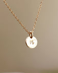 Dainty Initial Necklace Gold Filled, Hand Stamped Initial Necklace