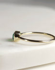 Emerald Cut Bezel Set East West Emerald Ring