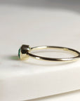 Emerald Cut Bezel Set East West Emerald Ring