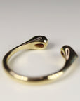 18k Solid Gold Pink Tourmaline Open Cuff Ring