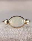 14k Gold Opal and Diamond Ring