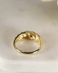 14k Solid Gold Croissant Ring, Chunky Dome Ring