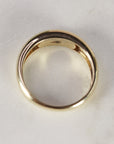 14k Gold Minimalist Dome Ring With Marquise London Blue Topaz - Melt'm Jewelry