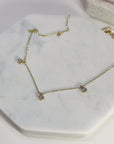 3 Diamond Station Necklace in 14k Gold
