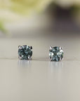 Teal Green Montana Sapphire Earrings 14k Solid Gold