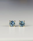 Blue Montana Sapphire Earrings in 14k Gold