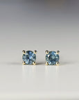Blue Montana Sapphire Earrings in 14k Gold