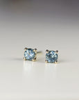 Blue Montana Sapphire Earrings in 14k Gold