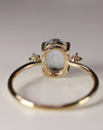 Oval Aquamarine Engagement Ring with two Accent Diamonds