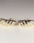 Croissant Dome Earrings 14k Gold