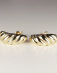 Croissant Dome Earrings 14k Gold