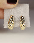 Croissant Dome Earrings 14k Gold