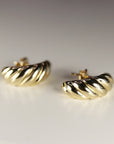 Croissant Dome Earrings 14k Gold