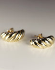 Croissant Dome Earrings 14k Gold