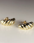 Croissant Dome Earrings 14k Gold - Melt'm Jewelry