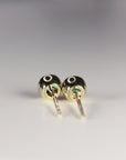 14k Gold Bezel Set Emerald Stud Earrings - Melt'm Jewelry