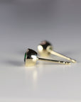 14k Gold Bezel Set Emerald Stud Earrings