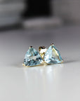 14k Gold Trillion Blue Topaz Earrings