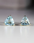 14k Gold Trillion Blue Topaz Earrings
